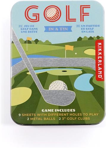 Kikkerland Golf in a Tin - Mini golf spel - Reisspel - Inclusief meeneem blikje