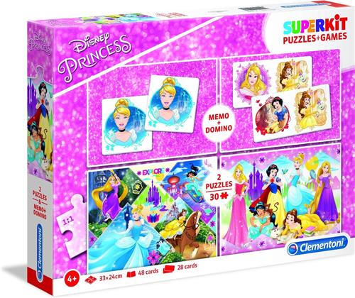 Clementoni - Super kit puzzel en spellen 4in1 - Disney Princess, puzzels kinderen