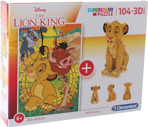 Clementoni Legpuzzel Met Bouwpakket The Lion King 104 Stukjes
