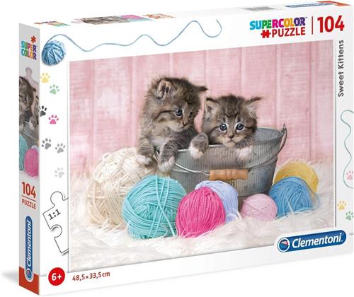 Clementoni Legpuzzel Supercolor Sweet Kittens 104 Stukjes
