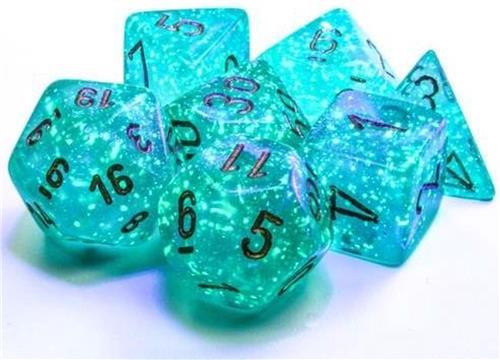 Chessex 7-Die set Borealis Luminary - Teal/Gold