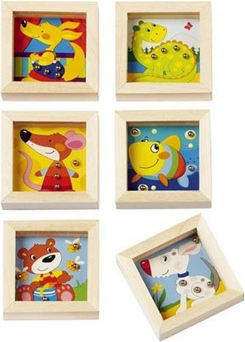 Goki - Set van 6 Behendigheidsspelletjes - Dieren