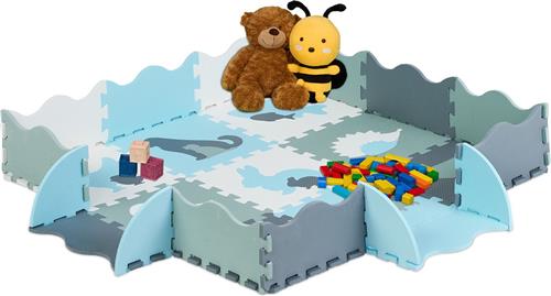 Relaxdays puzzelmat - met rand - foam - 25-delig - baby - kinderen - kruipmat