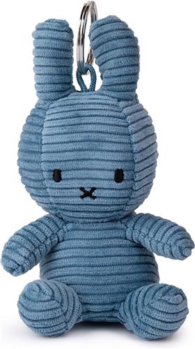 Nijntje Sleutelhanger ECO Corduroy Aviator Blue 10 cm - Knuffel Aviator blauw