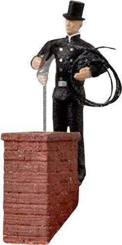 Viessmann Modelltechnik 1537 H0 Schoorsteenveger met bewegende arm figuren Geverfd, Staand