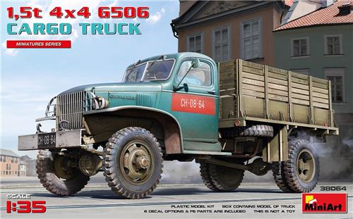 1:35 MiniArt 38064 1,5t 4X4 G506 Cargo Truck Plastic Modelbouwpakket