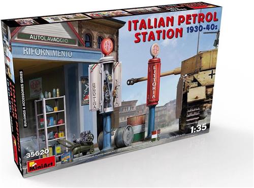 1:35 MiniArt 35620 Italian Petrol Station 1930-40's Plastic Modelbouwpakket