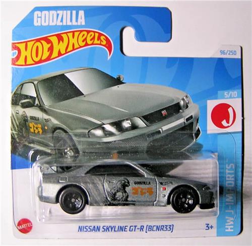 HOT WHEELS NISSAN SKYLINE GT-R (BCNR33) GODZILLA MATT/GREY 95/250 1:64 HW J-IMPORTS