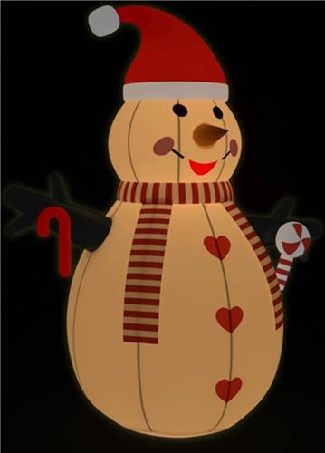 vidaXL - Sneeuwpop - opblaasbaar - met - LED's - 300 - cm