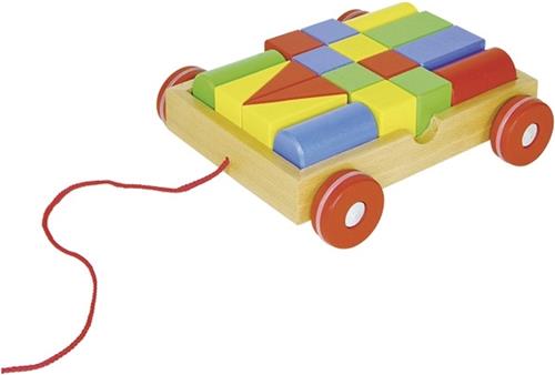 Goki Trekwagen: Bouwblokken 18-Delig