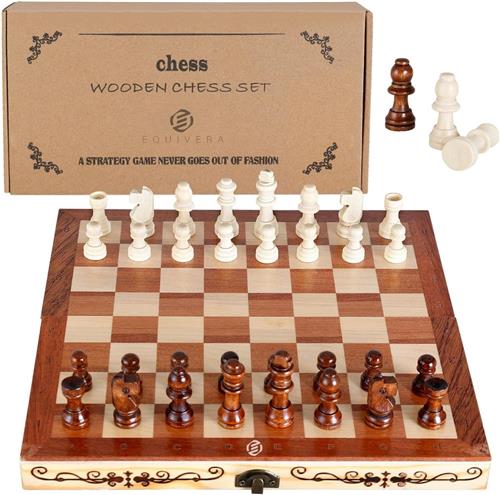 Equivera Magnetisch Schaakspel - Magnetisch Schaakspel - Magnetisch Schaakbord - Magnetisch Schaakset - Schaakbordspel -Inklapbaar Schaakbord