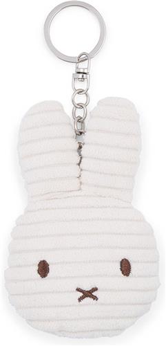 Nijntje Sleutelhanger Plat ECO Corduroy Offwhite 10 cm - Knuffel wit