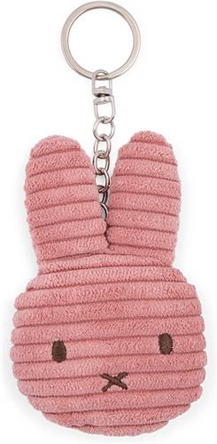 Nijntje Sleutelhanger Plat ECO Corduroy Dusty Rose 10 cm - Knuffel Dusty Rose