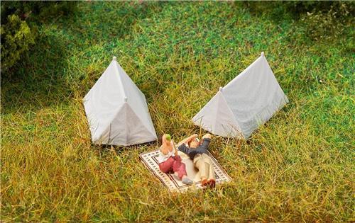 Faller - 4 Tents - FA180987 - modelbouwsets, hobbybouwspeelgoed voor kinderen, modelverf en accessoires