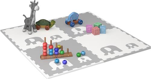 Relaxdays puzzelmat - met rand - foam - 12-delig - baby - kinderen - kruipmat