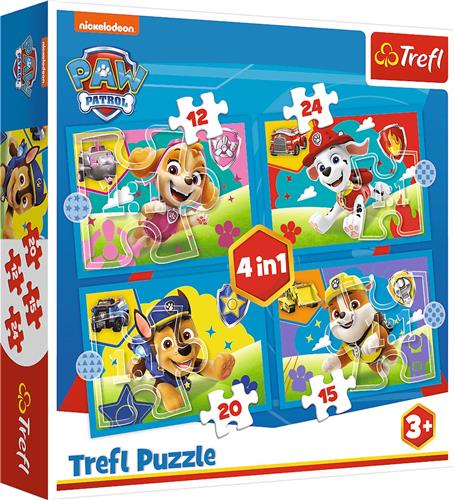 Trefl 4in1 (12, 15, 20, 24) - Running Pupies / Viacom PAW Patrol