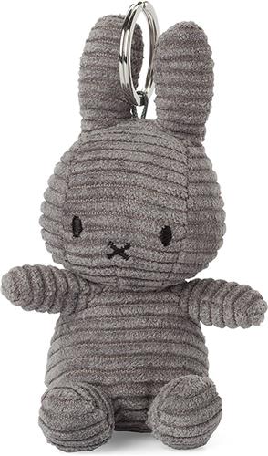 Nijntje Sleutelhanger ECO Corduroy Grey 10 cm - Knuffel grijs