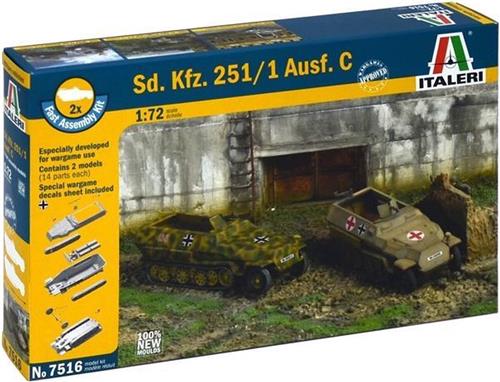 Italeri Sd.Kfz. 251/1 Ausf. C 1:72 Montagekit Gepantserd gevechtsvoertuig