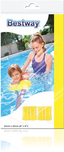 Bestway watervleugels 20cm x 20cm - 2 kleuren - Groen en Orange - 2x sets zwembandjes - drijfbandjes - voor de leeftijd 3 - 6 jaar oud