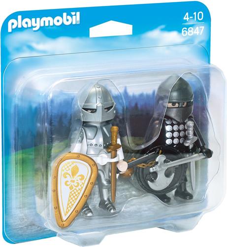 PLAYMOBIL Duopack zwarte en zilveren ridder - 6847