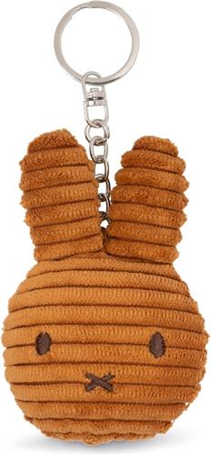 Nijntje Sleutelhanger Plat ECO Corduroy Cinnamon 10 cm - Knuffel kaneel