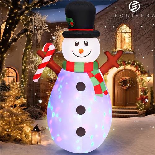 Equivera Sneeuwpop Opblaasbaar - Opblaasbare Sneeuwpop - Sneeuwpop - Kerst