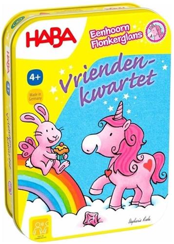 Haba !!! Mini Spel - Eenhoorn Flonkerglans - Vriendenkwartet (Nederlands) = Duits 2011631003 - Frans 2011613002.