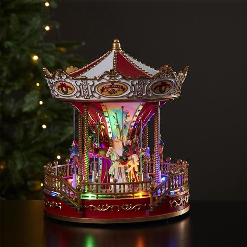 Star Trading LED decor 'Carousel Largeville', muziekdoos, werkt op batterijen, kleurrijk