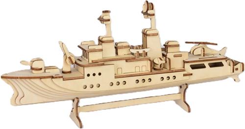 Bouwpakket 3D Puzzel Fregat Oorlogsschip van hout