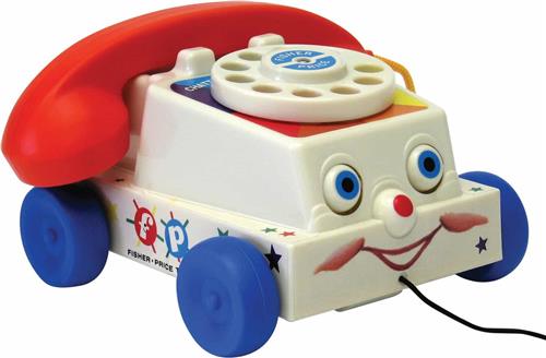 Fisher-Price Classics Kwebbeltelefoon - Telefoon met trektouw - Retro speelgoed  Peutertelefoon