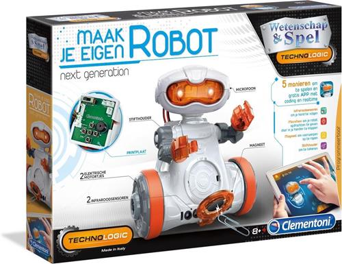 Clementoni Wetenschap & Spel - Mijn Robot, Speelgoedrobot 14 delig, 8+ jaar - 66944