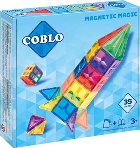 Coblo Classic 35 stuks - Magnetisch speelgoed - Montessori speelgoed - Magnetische Bouwstenen - Magnetische tegels - STEM speelgoed - Sint Cadeau - Speelgoed 3 jaar t/m 12 jaar