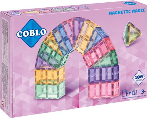 Coblo Pastel 100 stuks - Magnetisch speelgoed - Montessori speelgoed - Magnetische Bouwstenen - Magnetische tegels - STEM speelgoed - Sint Cadeau - Speelgoed 3 jaar t/m 12 jaar
