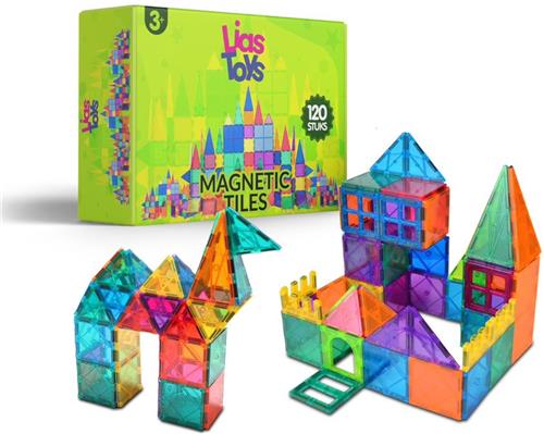 LiasToys - Magnetic Tiles - Magnetisch Speelgoed - 120stuks - Constructie speelgoed jongens - Magnetische tegels - Montessori speelgoed - Magnetic toys - Magnetische bouwsets