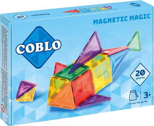 Coblo Classic 20 stuks - Magnetisch speelgoed - Montessori speelgoed - Magnetische Bouwstenen - Magnetische tegels - STEM speelgoed - Sint Cadeau - Speelgoed 3 jaar t/m 12 jaar