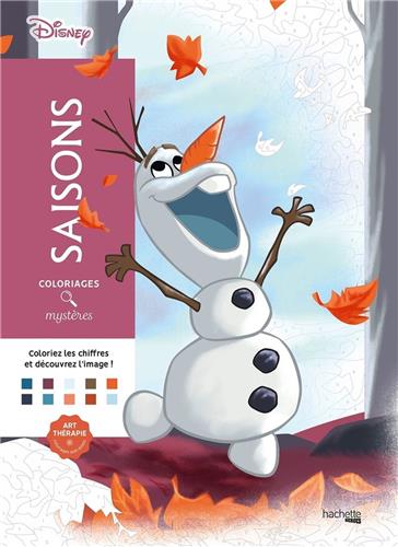 Coloriages Mystères Disney Saisons - Hachette heroes - kleuren op nummer - Kleurboek voor volwassenen
