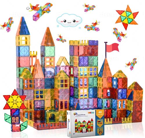 Magnetic Tiles - Magna tiles - Magnetisch Speelgoed – 40 stuks - Constructie speelgoed - Magnetische tegels - Montessori speelgoed - Magnetic toys - Magnetische bouwstenen - Speelgoed 3-12 jaar - Magnetische Bouwblokken