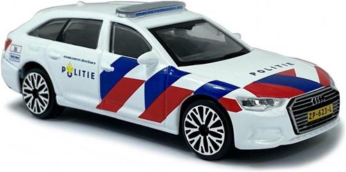 Bburago Audi A6 Politie 2019 wit/blauw/rood schaalmodel schaalmodel - 12 cm - schaal 1:43