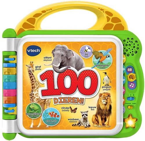 VTech Baby Mijn Eerste 100 Woordjes Boek Dieren - Educatief Babyspeelgoed - Woordjes Leren - Lezen en Geluiden - Sint Cadeau - Baby Speelgoed 1.5 Jaar tot 4 Jaar