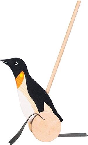 Goki Houten Duwfiguur Pinguin