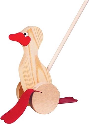 Goki Houten Duwfiguur Eend Naturel