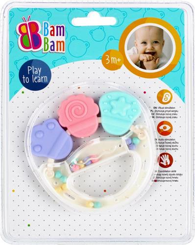BamBam rammelaar bijtspeelgoed - 3 maanden - 2 in 1 - stimuleer vaardigheden baby peuter 3m+
