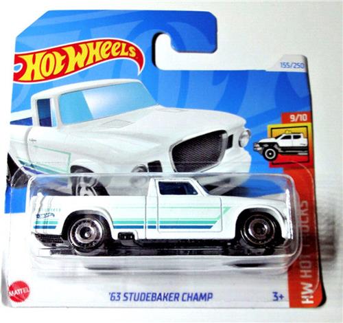 HOT WHEELS '63 STUDEBAKER CHAMP WHITE 155/250 1:64 HW HOT TRUCKS 9/10