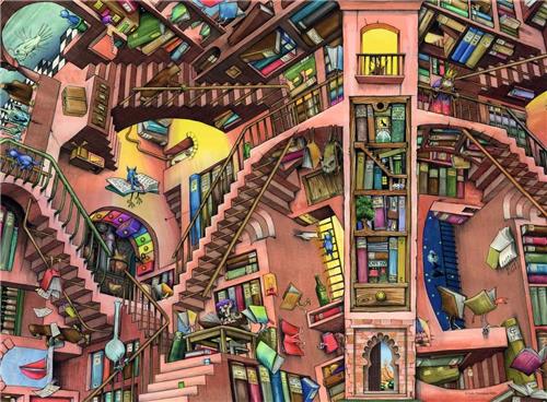 Ravensburger Die Verrückte Bibliothek - 500 Teile.