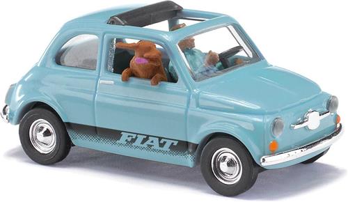 Busch - 1/87 FIAT 500 MIT FAHRER UND HUND 1965 (2/23) * - modelbouwsets, hobbybouwspeelgoed voor kinderen, modelverf en accessoires