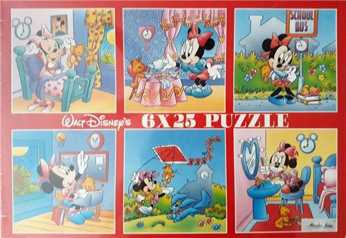 Puzzel 6x25pcs Disney Minnie Me