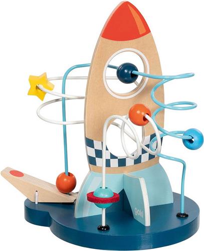 Goki Houten Motoriekspiraal Raket met Katapult