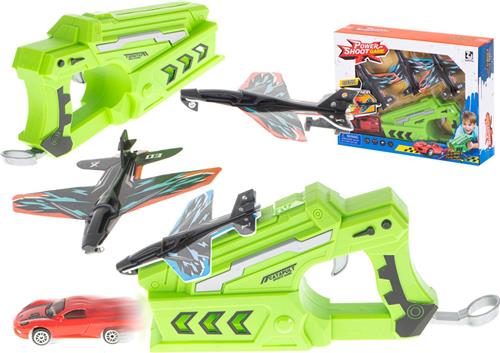 Power Shoot Game - Auto en Vliegtuig Lanceer Pistool 2 IN 1