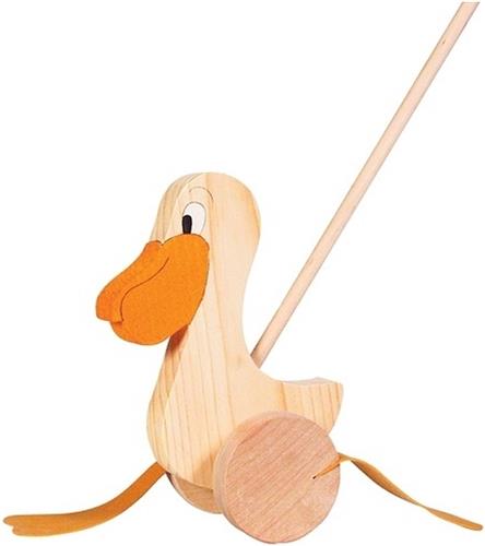 Goki Houten Duwfiguur Pelikaan