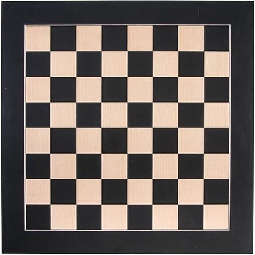 Schaakset zwart esdoorn ingelegd - 50x50 cm - Inclusief verzwaarde schaakstukken / VPE 1